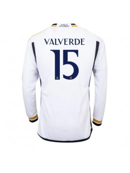 Billige Real Madrid Federico Valverde #15 Hjemmedrakt 2023-24 Langermet